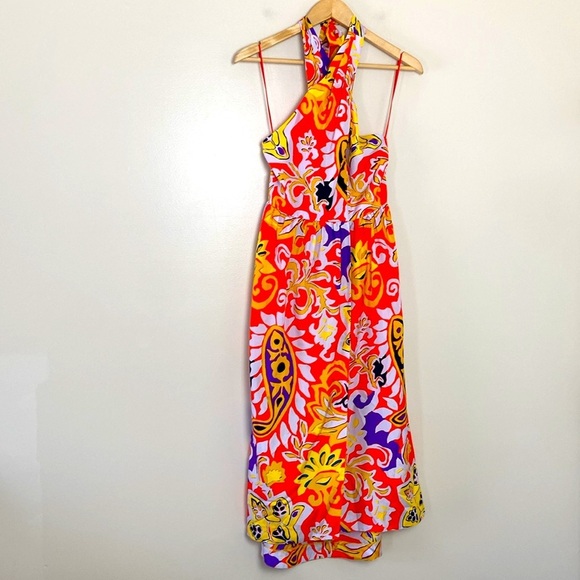 J Crew Silk Maxi Sarong Dress in Painted Paisley Orange Size 0 - Picture 16 of 16